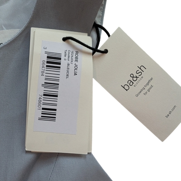 ba&sh Jolia Dress Coquette NYE Women 8 L Blue Cut Out Sleeveless New With Tags - Picture 9 of 15